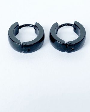 Si̇yah Renk Bombeli̇ Halka Çeli̇k Küpe 316L Çeli̇k Unisex Kadin Erkek Çi̇ft Satilir
