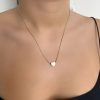 Axexuar - 316L Çelik Kalp Motifli Minimal Gümüş/Gold Renk Kadın Kolye