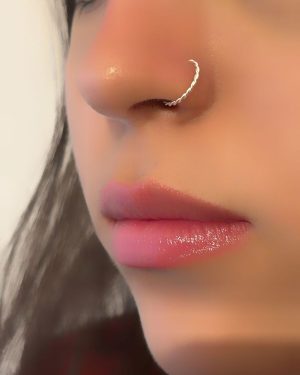 Axexuar - Gümüş Renk Deliksiz Burunlara Uygun Geçmeli Sıkıştırmalı Hızma Piercing