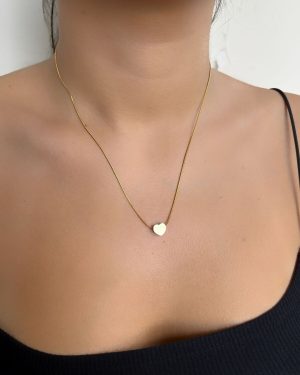 Axexuar - 316L Çelik Kalp Motifli Minimal Gümüş/Gold Renk Kadın Kolye